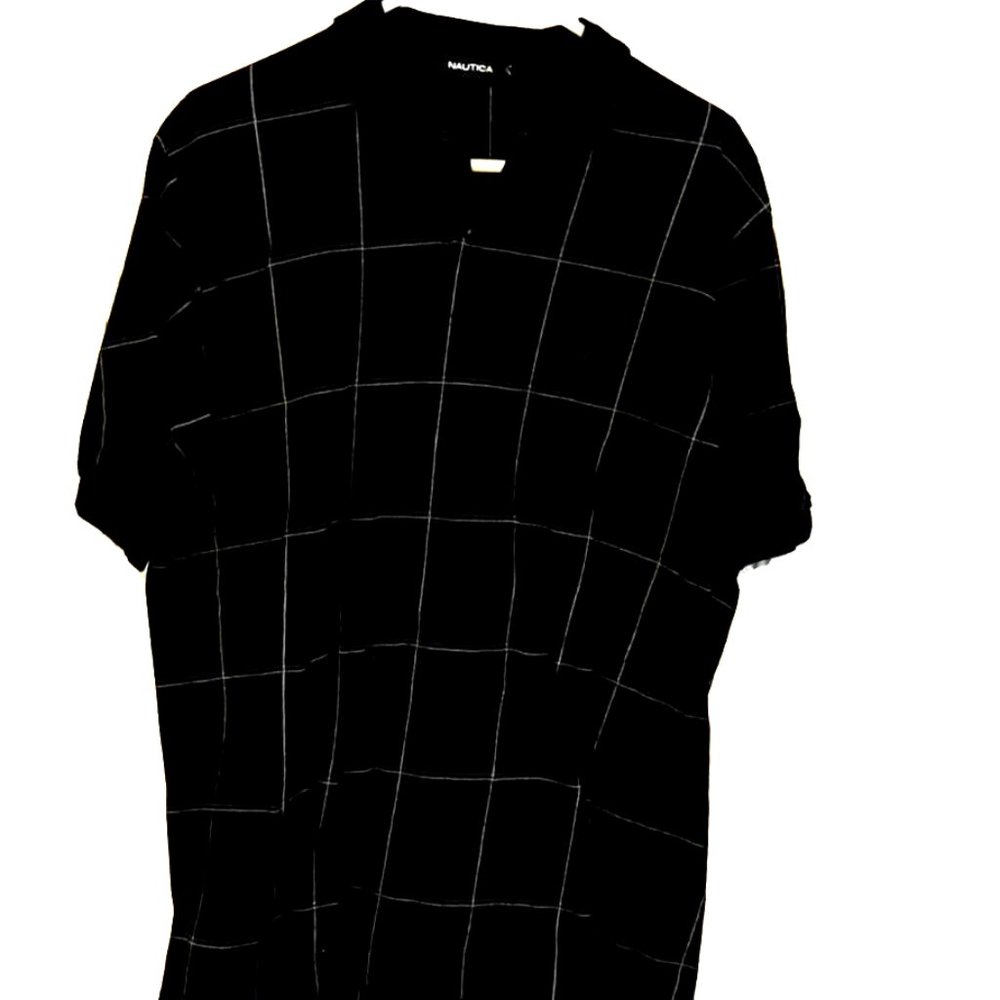 Nautica Men’s Black Polo Shirt Large Cotton Blend Classic